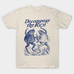 Decompose the Rich, Frog Vintage Style Shirt, Dancing Frog Tee, Meme Frog Shirt, Vintage Style Unisex T-Shirt, Marxist Leftist T-Shirt